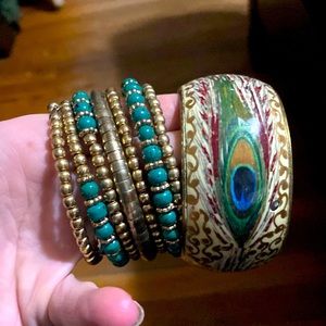 Wrap Bracelet Peacock bracelet set